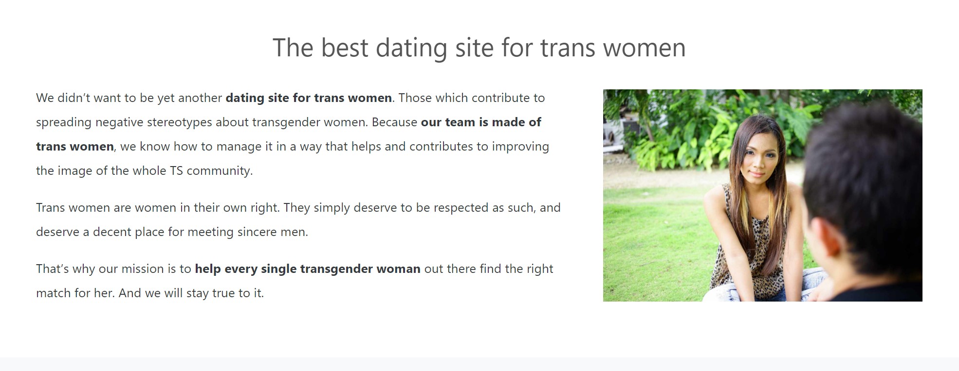 Transgender dating